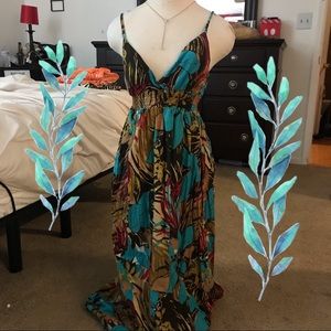 Brown, blue and red floral summer time dress !
